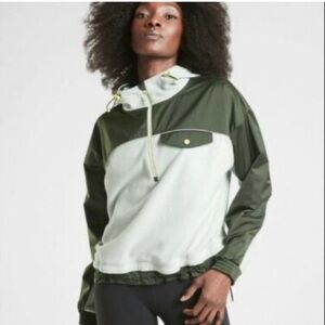 Athleta Zion Microfleece Pullover Half Zip Green Mint Colorblock Size XS